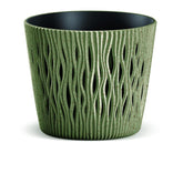 Prosperplast Sandy Round Eco Wood Planter 15.8x15.8x13.8cm - Eco Green